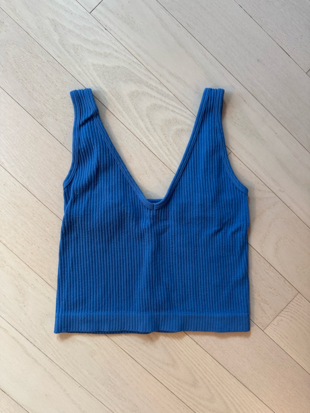 Ribbed Blue Tank Top